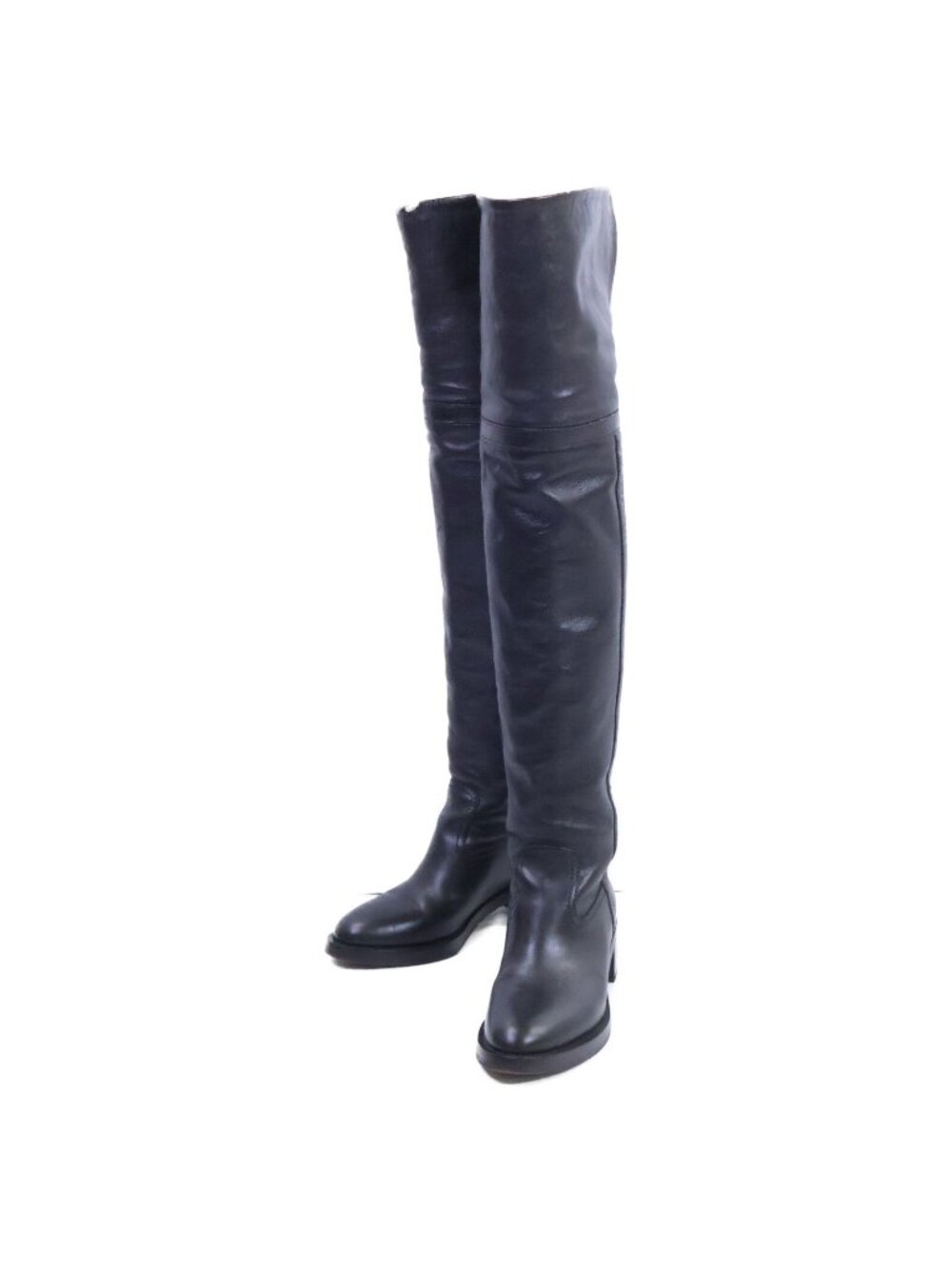 Celine Black Shearling Leather Fleece Lining Long Boots